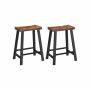Bar stool set, 2 pcs. with curved seat