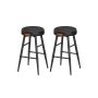Set of 2 bar stools 49.5x49.5x63cm., black