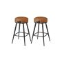 Set of 2 bar stools 54x54x65cm., black/brown