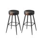 Set of 2 bar stools 56x56x76cm., black