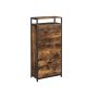 Shoe rack 60 x 30 x 130 cm., brown/black