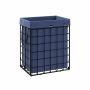 Laundry basket 110L., black/dark blue