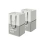 2-piece set of laundry baskets with 2 compartments, light gray