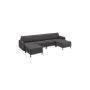 Sofa 150x308x85,6cm, ciemnoszara