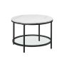 Transparent coffee table 65x46cm., white/black