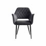Dining chair with gray velvet upholstery