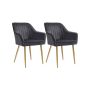 Set of 2 dining chairs with metal legs