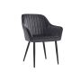 Dining chair with armrests, gray