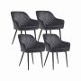 Dining chair set Velvet, gray