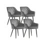 Dining chair set Velvet, light gray