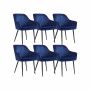 Set of 6 dining chairs, blue