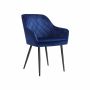 Set of 2 upholstered dining chairs, blue