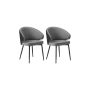 Set of 2 dining chairs 56.4x58x81cm., gray/black