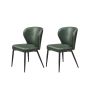 Set of 2 dining chairs 55x52x79cm., green/black
