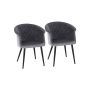 Set of 3 velvet dining chairs, grey