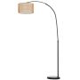 LED floor lamp, double-layer, Black/brown/white, 93 × 144–175 × 34 cm