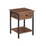 Bedside table LET055B03, brown/black
