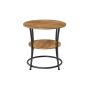 Side table 55x55cm., light brown/black