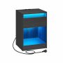 Nightstand with LED lighting 35x40x55cm., black