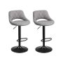 Set of 2 height-adjustable bar stools, grey