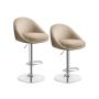 Bar stool set 52.5x50x108.5cm., cream/silver color