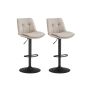 Bar stool set 43x48.5x114cm., black/beige