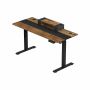 Height-adjustable desk in vintage brown and black