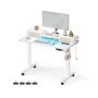 Electric height-adjustable desk with lighting 60x120x120cm., white/beige