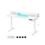 Electric height-adjustable desk with lighting 60x140x120cm., white/beige