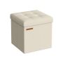 Pouf with storage space 30x30x30cm., cream color