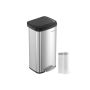 Trash can 68L., silver/black