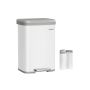 Trash can 40.4x38x58.5cm., white/gray