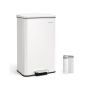 Trash can 34.8x32.1x55.7cm., white/black