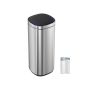 Trash can 30x30x74.6cm., silver color