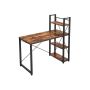 Desk 120 cm long, vintage brown and black