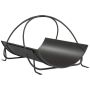 Firewood stand, With handle, Black, 51 × 33 × 38 cm