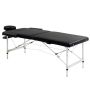 Massage table, 2 zones, Black, 210 × 59–84 × 90 cm