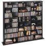 Szafka na media VEVOR DX0202-C250421S-01-Czarna, 8 półek, Czarny, 142 × 130 × 22 cm