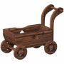 Wooden raised garden pot with wheels, 68 x 38 x 52 cm, charred