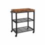 Kitchen trolley on wheels LRC75BX, brown/black