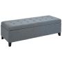 Ławka miękka z pojemnikiem Homcom 125x49x41,5cm, szaro-czarna