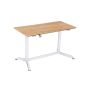Height-adjustable electric desk LAD08NW, white/oak