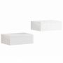 Bedside tables, 2 pcs., with shelves and drawers, White, 40 × 14 × 30 cm