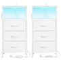 SONGMICS Stolik nocny, 2 szuflady i otwarta przegroda, czarny, 39,6 × 75,9 × 30 cm