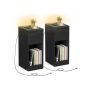 Stolik nocny VASAGLE, 1 szuflada, LED, USB-A i USB-C, czarny, 25 × 59,5 × 30 cm