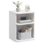 VASAGLE Snapsemble bedside table, 3 open shelves, White, 30 × 45 × 35 cm