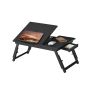 SONGMICS LLD105B01 stolik pod laptopa, regulowany na wysokość, składany, czarny, 55,5 × 22,5–32 × 34,9 cm