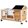 Dwarf rabbit cage, 4 wheels, Yellow, 108 × 73.5 × 58 cm