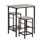 Set of 2 bar stools with tables, black/grey