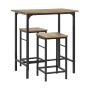 Set of 2 bar stools with tables, black/brown